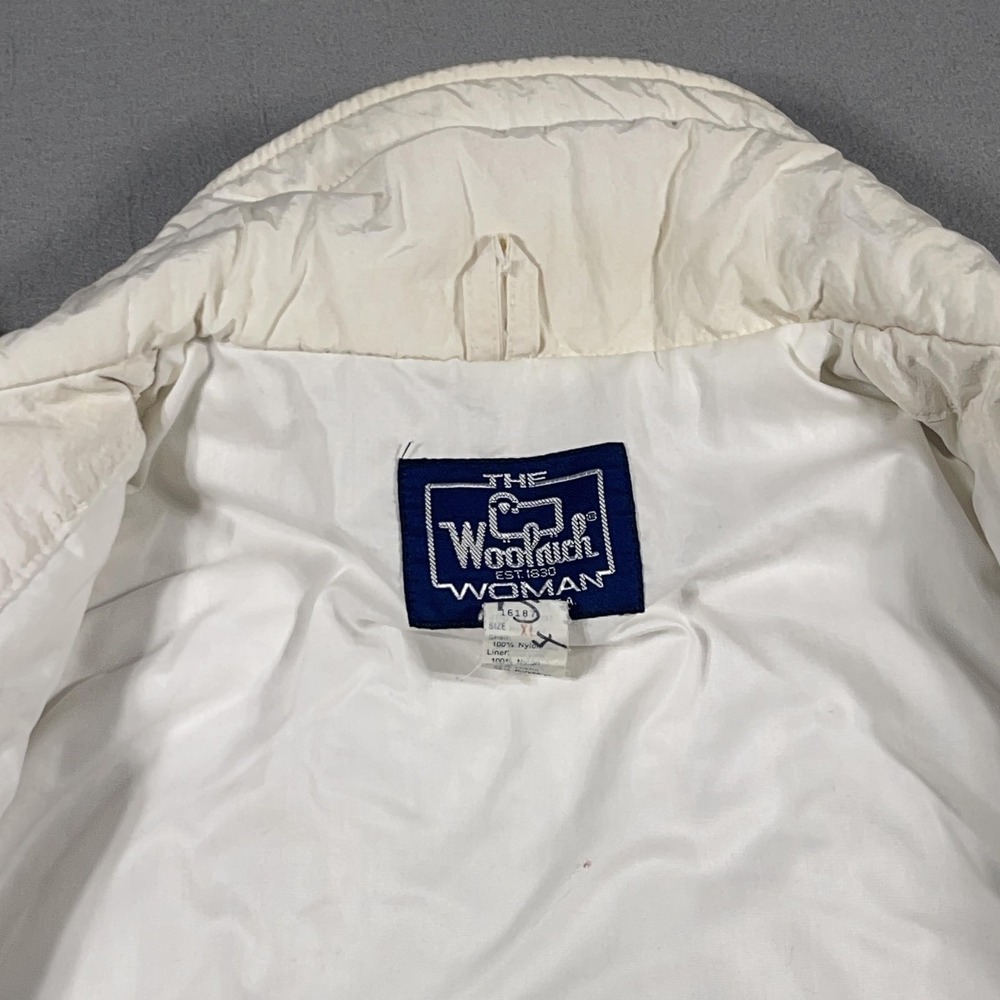 Woolrich Puffer Jacket Women XL Relaxed Red White Insulated Made USA 90s - Picture 9 of 13